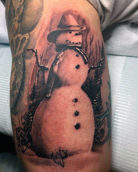 40 Snowman Tattoo Ideas For Men  Frosty Designs