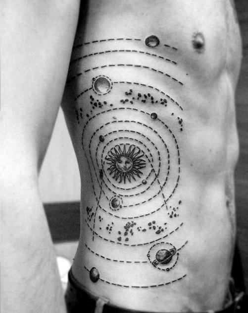 Solar System Rib Cage Side Incredible Tattoo Ideas For Males