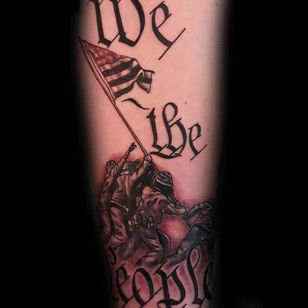 Soldiers Raising Flag We The People Guys Tattoo Ideas
