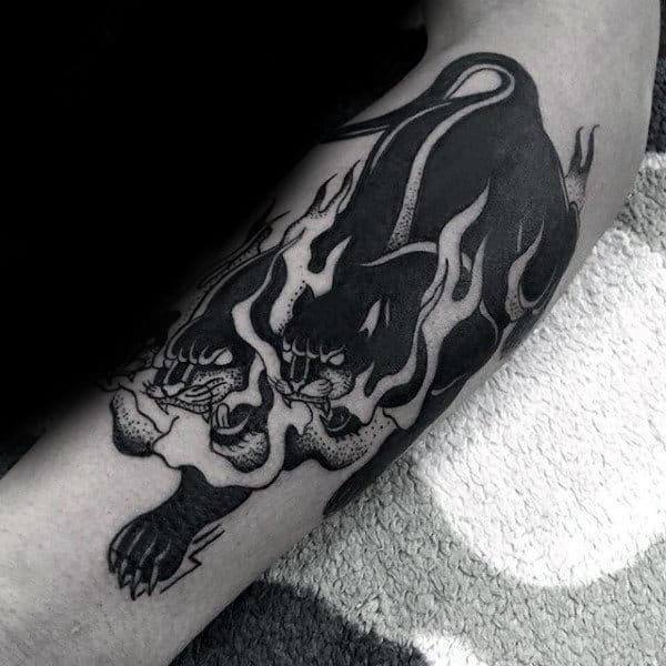 Solid Black Ink Guys Hound Of Hades Forearm Cerberus Tattoos