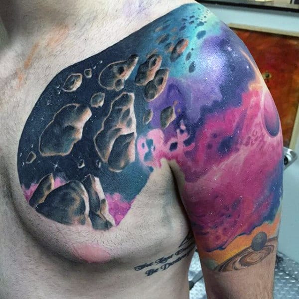 Space Shoulder Tattoo For Men