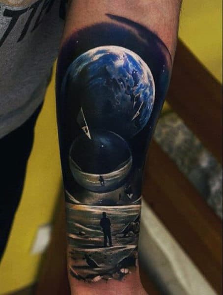 Space Tattoo Ideas For Men On Forearm