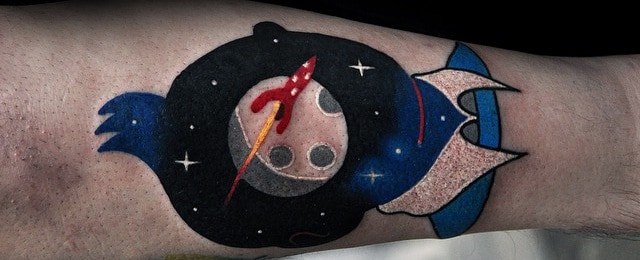 40 Spaceship Tattoo Designs for Men
