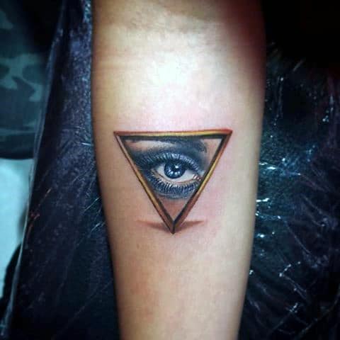 Spectacular Triangle Eye Tattoo For Men