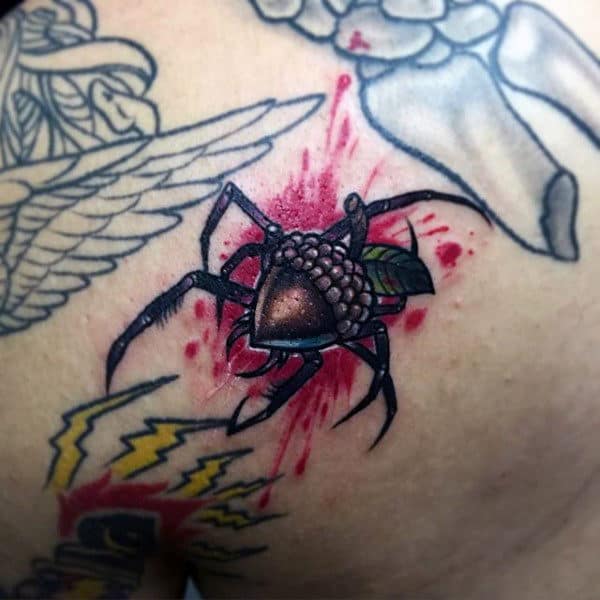 Spider Acorn Mens Cool Tattoo Design Ideas