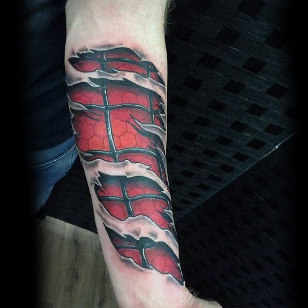 Spiderman Tattoo männliche Unterarme