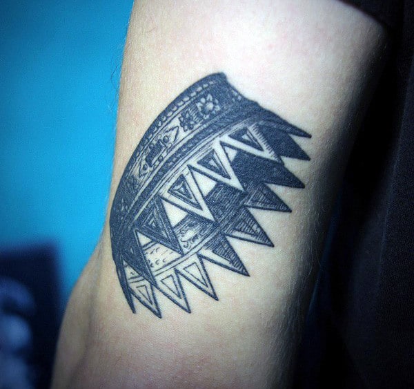 Spiky Crown Tattoo On Arms For Men
