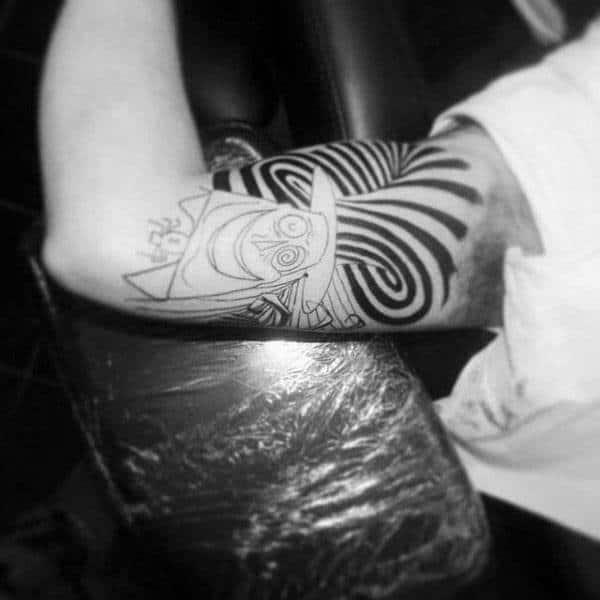 Spiral 3d Night Before Christmas Mayor Tattoo On Inner Arm