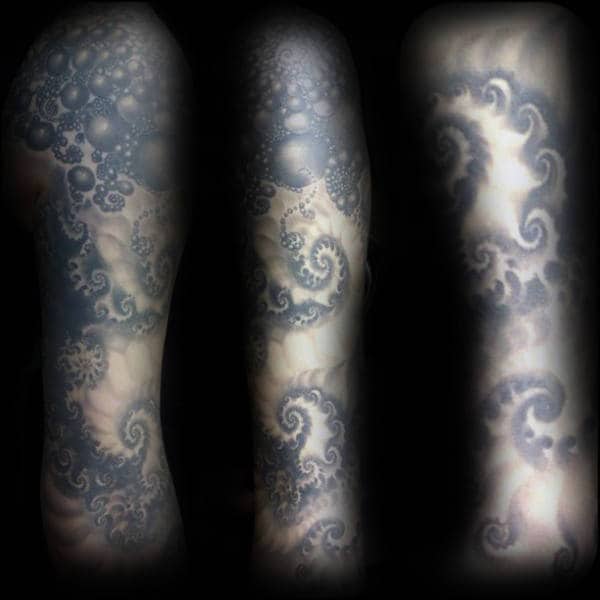 Spiral Factal Patterned Mens Full Sleeve Tattoo