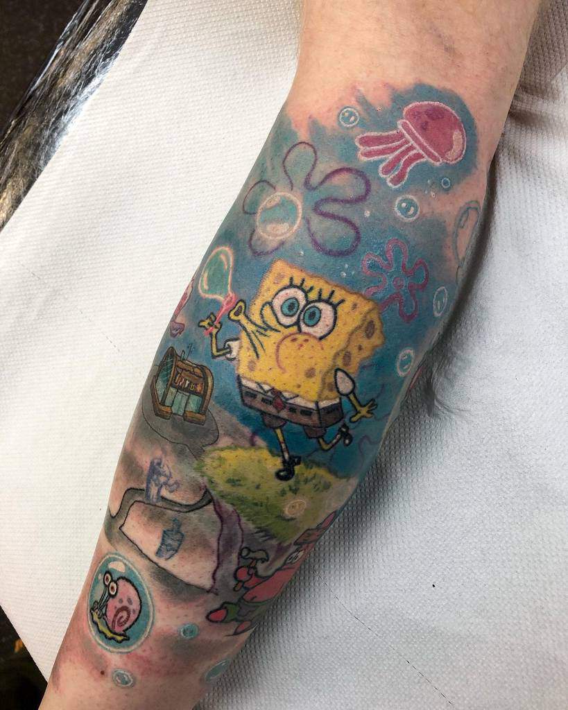 spongebob-bikinibottom-leg-sleeve-tattoo-motojamie7