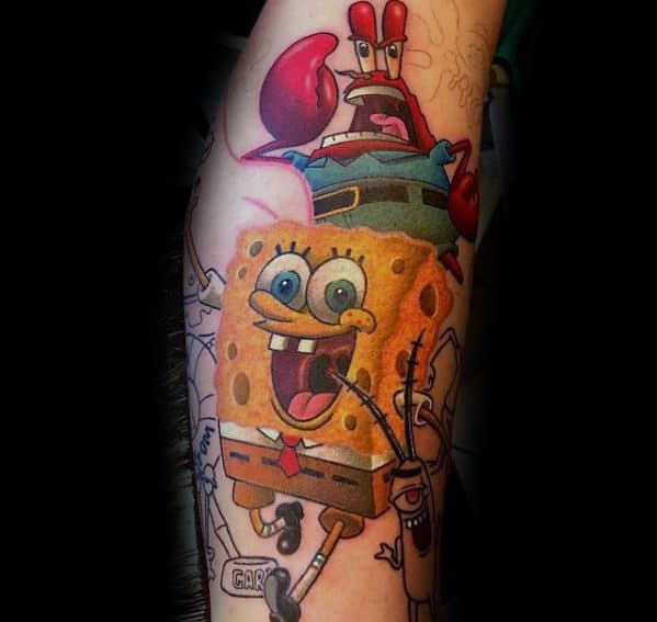 Spongebob Tattoos Guys