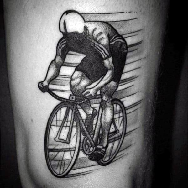 Sporstman On Bicycle Tattoo On Arms For Males