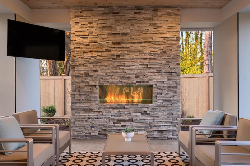 54  Stacked Stone Fireplace Ideas