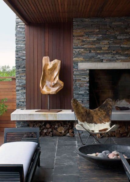 Stacked Stone Fireplace Home Designs