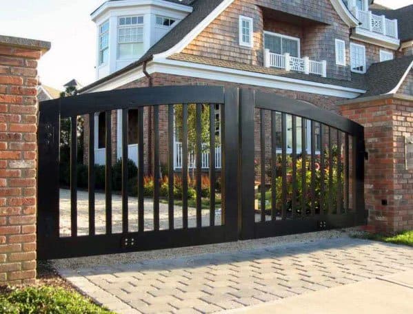 Stained Black Wooden Gate Design Inspiration