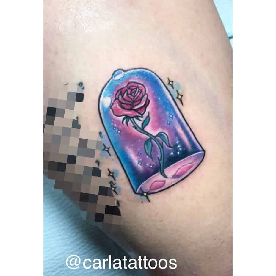 stained glass beauty and the beast rose tattoos carlatattoos