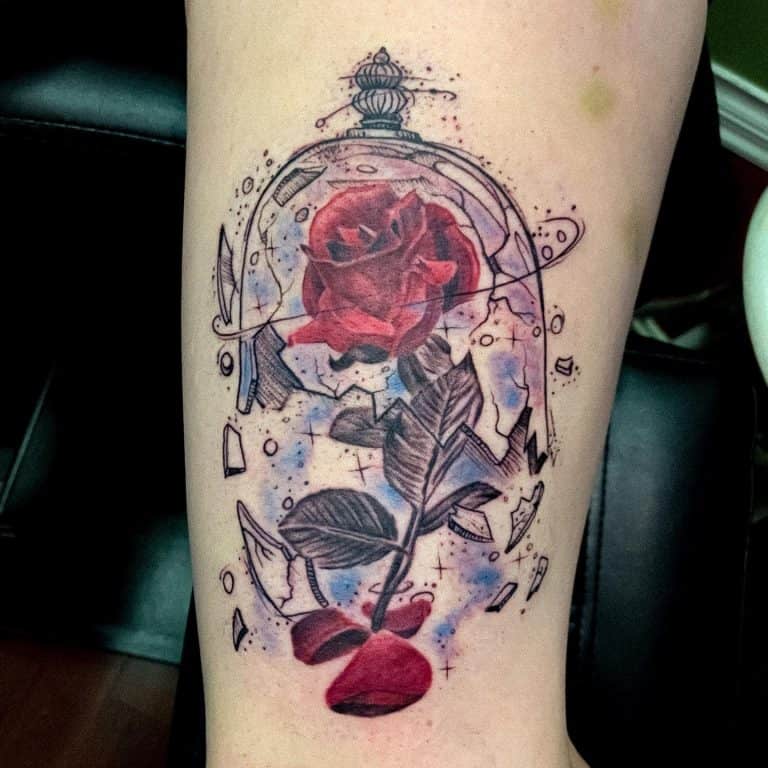 71 Cool Beauty and the Beast Rose Tattoo Ideas