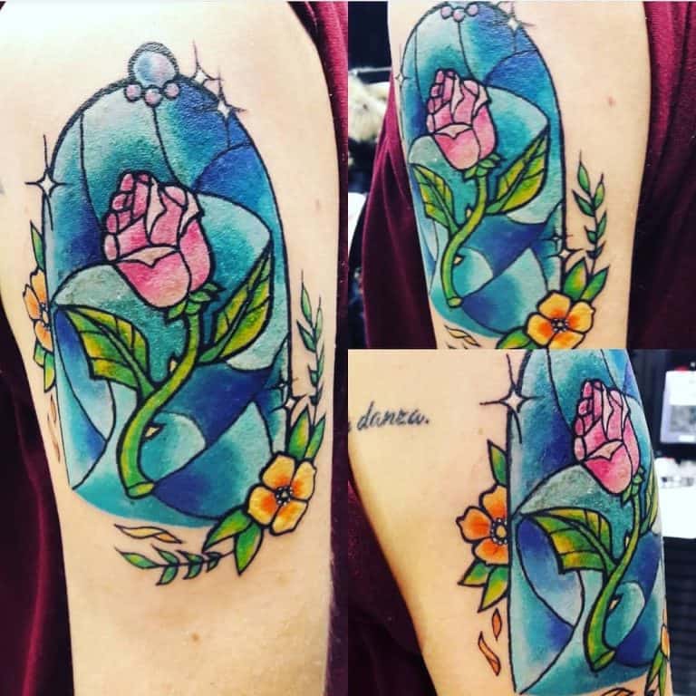 71 Cool Beauty and the Beast Rose Tattoo Ideas