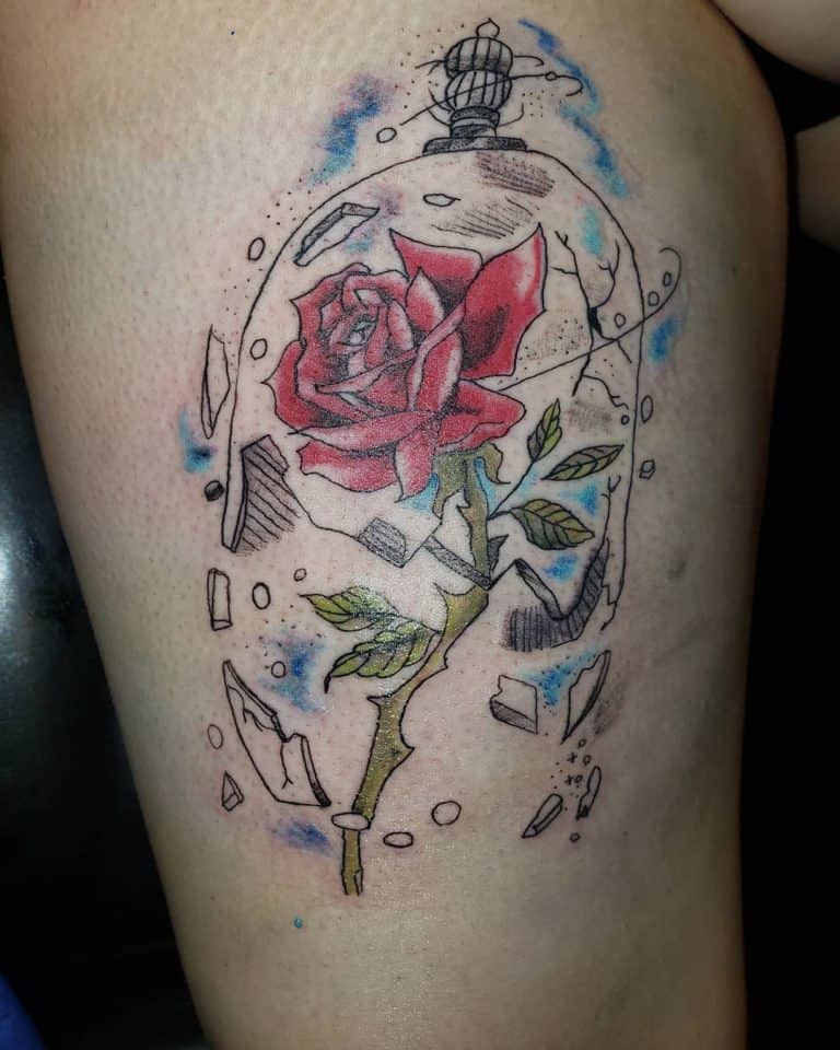 71 Cool Beauty and the Beast Rose Tattoo Ideas