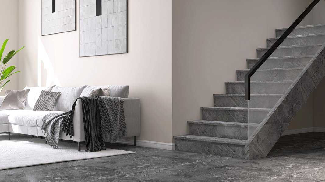 gray stair flooring