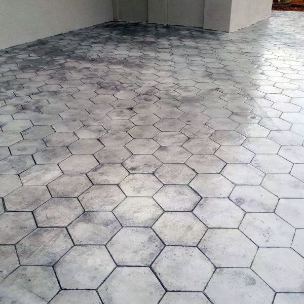 stamped concrete patio floor