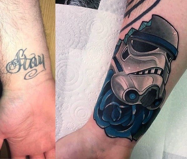 Star Wars Storm Trooper Cover Up Wrist Tattoos For Men