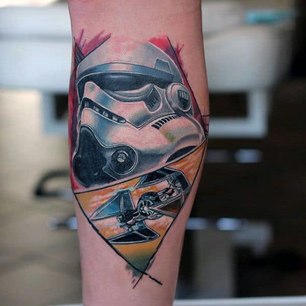 Star Wars Themed Male Stormtrooper Forearm Tattoo Design Inpsiration