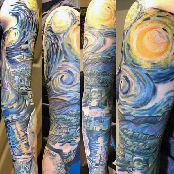 Starry Night Sleeve Tattoos For Men