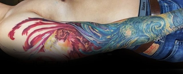 40 Starry Night Tattoo Designs For Men – Painting Ink Ideas