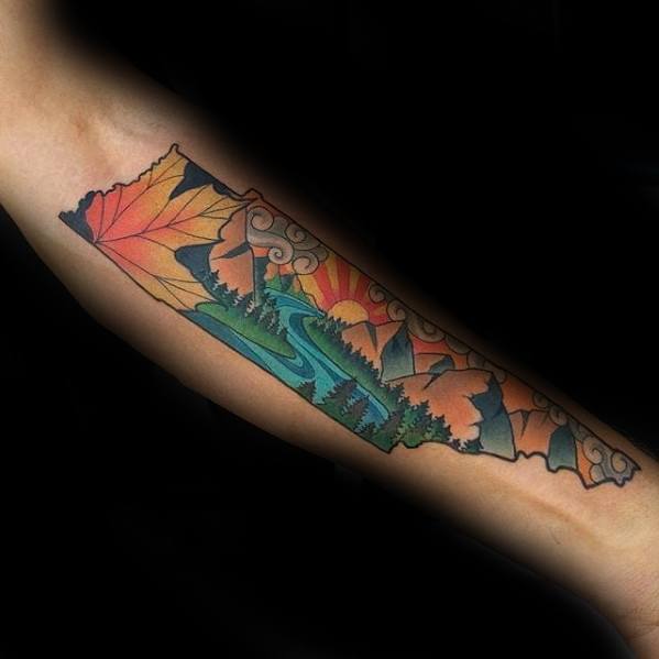 Handpoked wrapping Mississippi river and its beds by Kelli Kikcio   Tattoogridnet