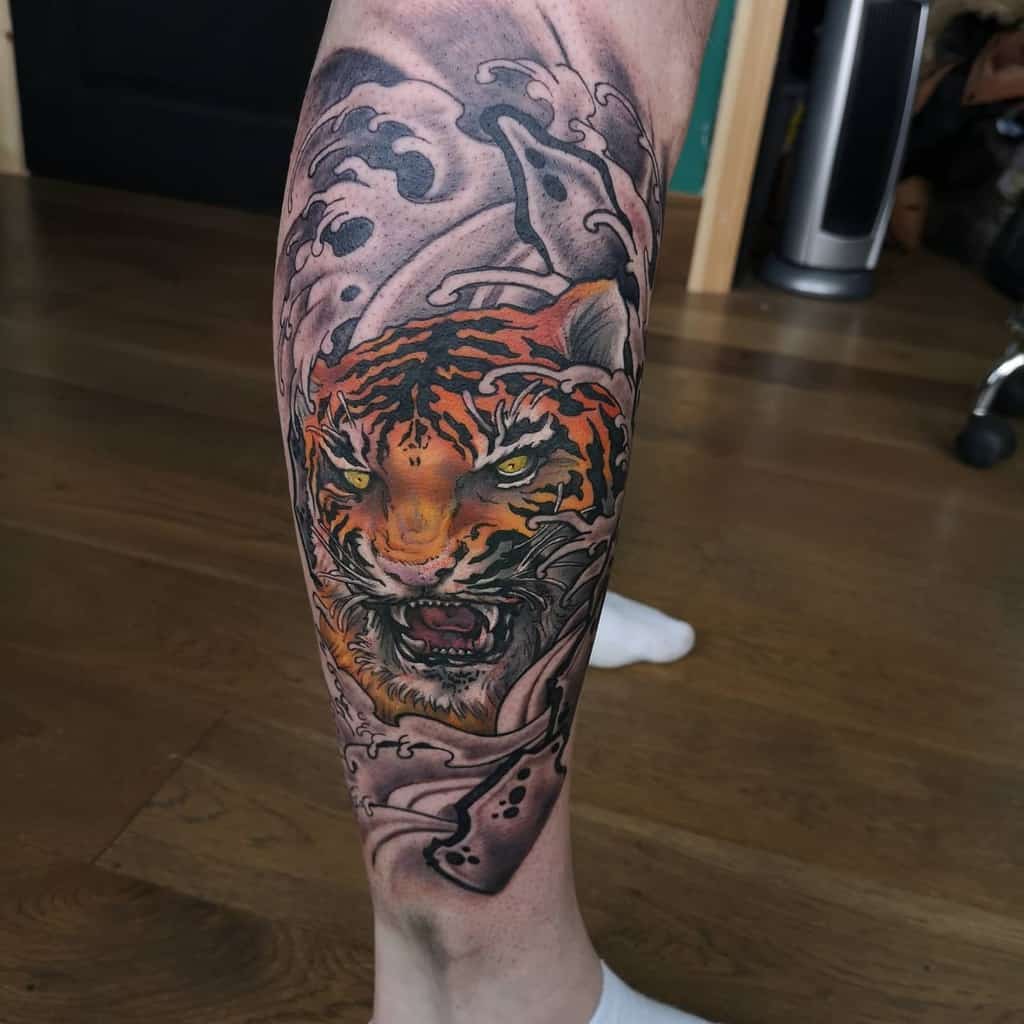 stencil-tiger-swarm-leg-sleeve-tattoo-martyn_wheal_tattoo_studio