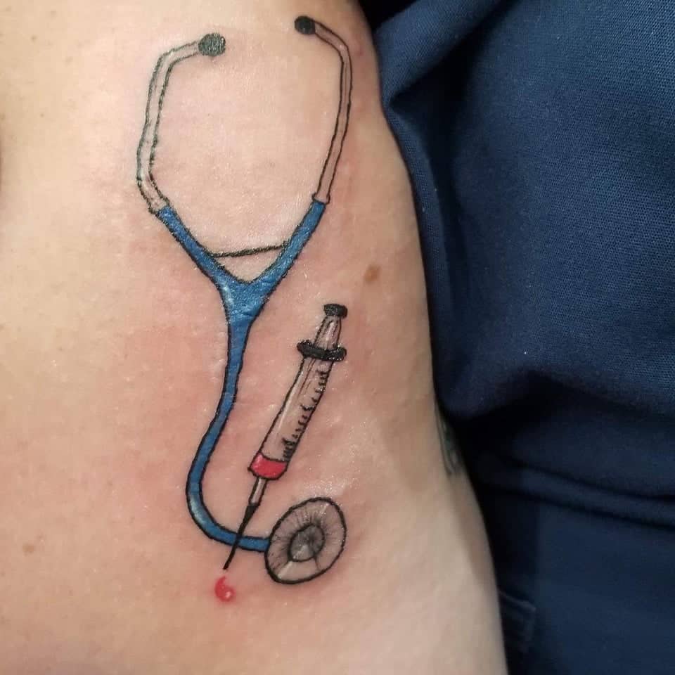 stethoscope tattoo fail