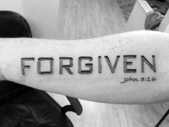 30 Forgiven Tattoo Designs For Men  Word Ink Ideas