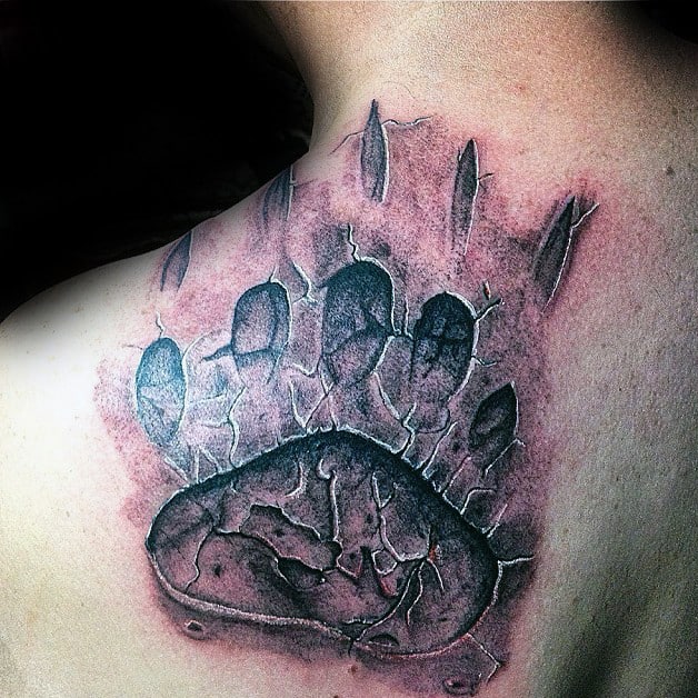 Stone 3d Mens Shoulder Bear Claw Tattoo Ideas