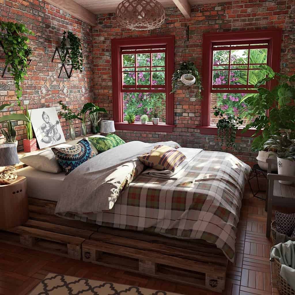 Stone Or Brick Wall Rustic Bedroom Ideas Leo.render