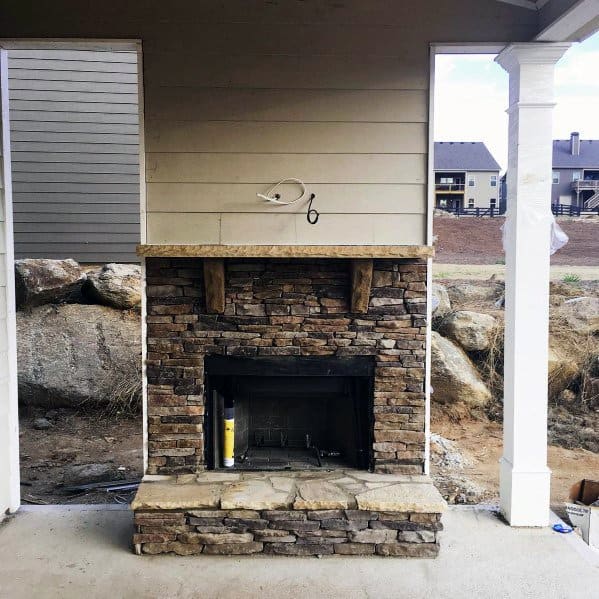 Stone Outdoor Patio Fireplace Ideas