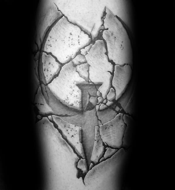 Stone Symbol Male 3d Inner Forearm Tattoo