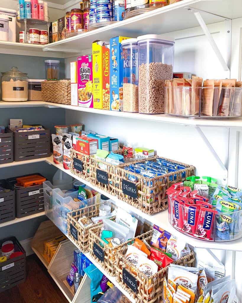 well organized storage pantry 