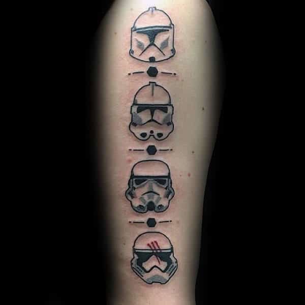 Stormtrooper Helmets Tattoos On Guys Upper Arm