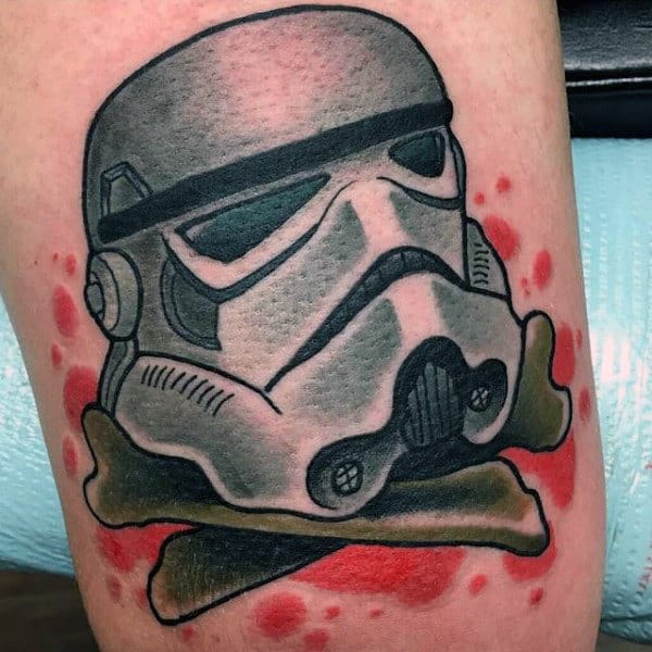 Stormtrooper With Cross Bones Male Arm Tattoo