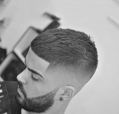 Straight Hair For Men Short With Side Fade Taper