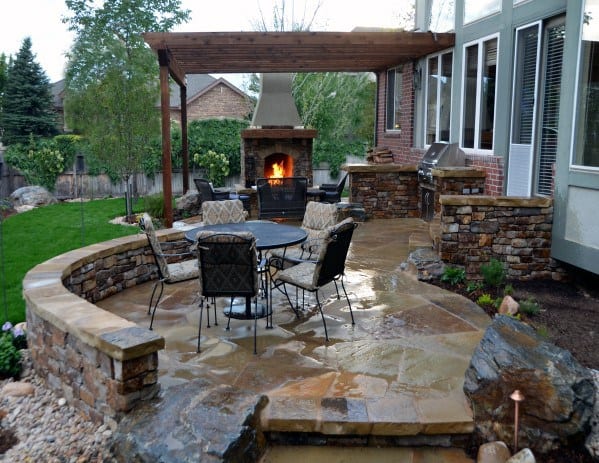 Stunning Backyard Patio Fireplace Designs