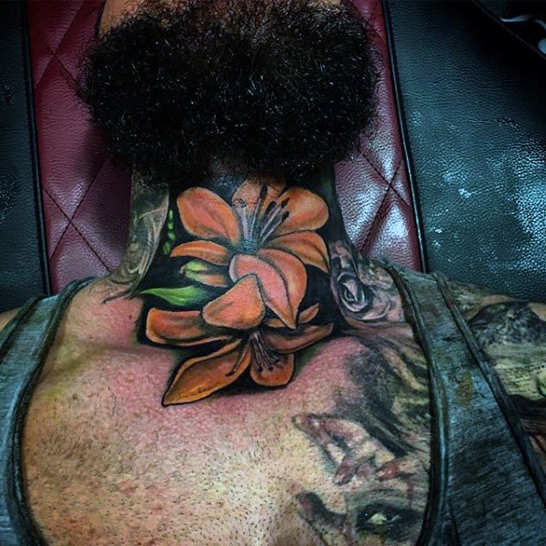 butterfly-and-flowers-on-neck-tattoo | Joe Nguyen | Flickr