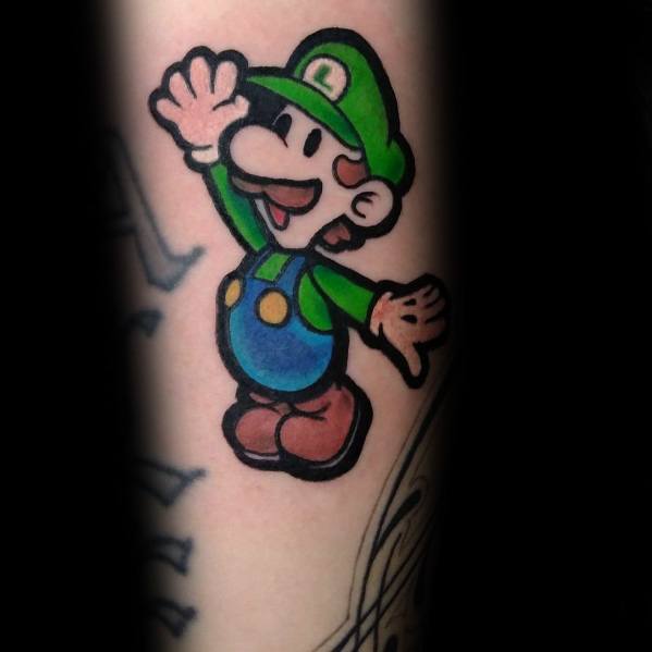 Stylish Mens Luigi Tattoos