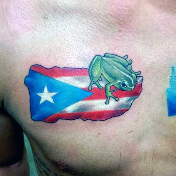 Stylish Mens Puerto Rican Flag Tattoos