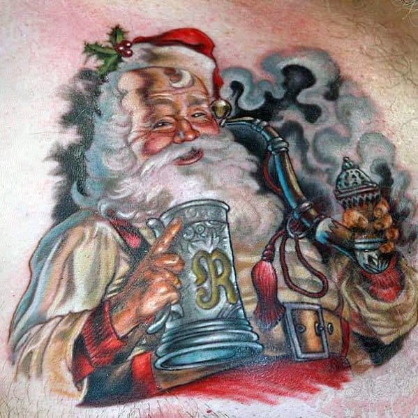 Stylish Mens Santa Claus Tattoos