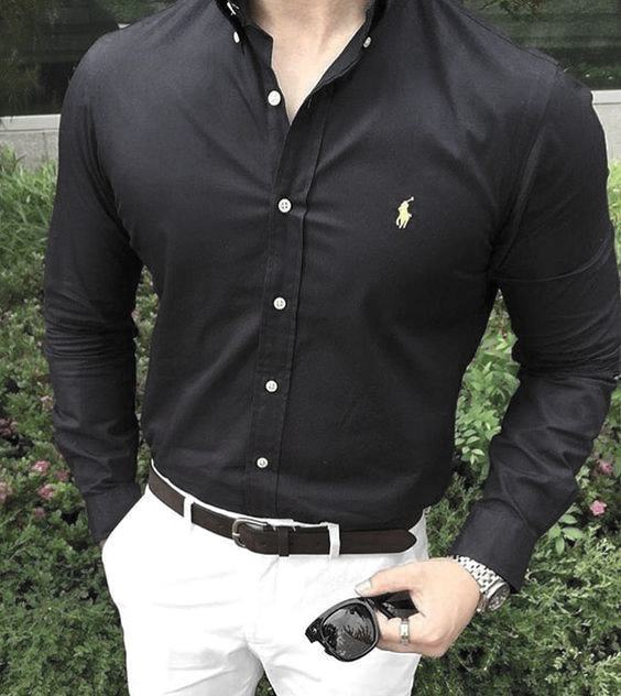 Stylish What To Wear With White Jeans Outfits Style Ideas For Guys Dark Navy Dress Shirt