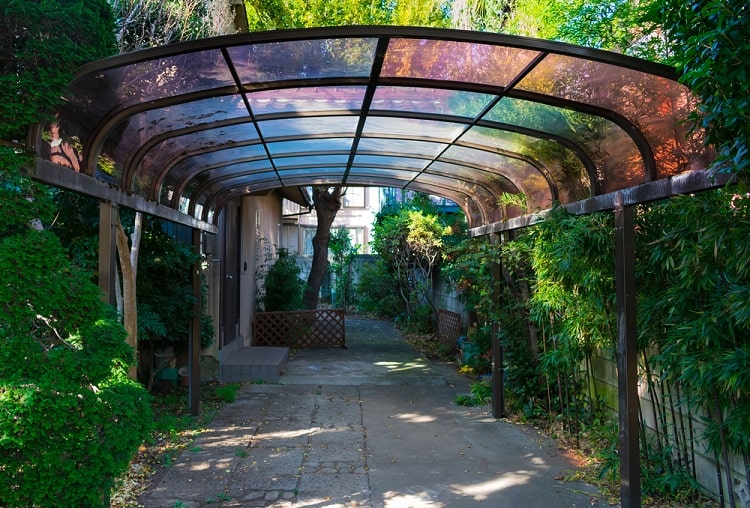 suburban transparent roof metal carport 