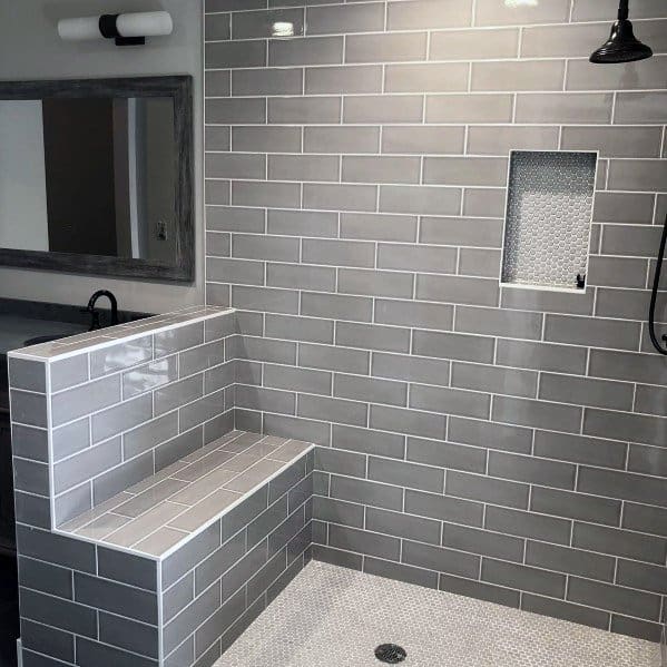 Subway Grey Tiles Master Bathroom Shower Ideas