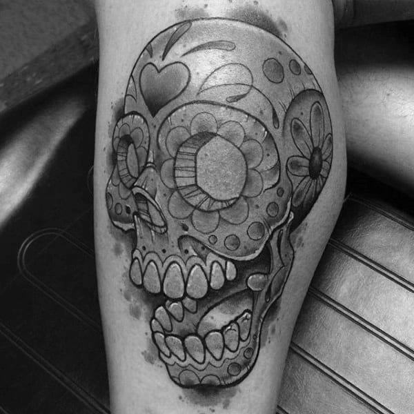 Sugar Skulls Tattoos On Man